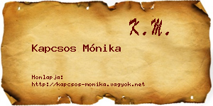 Kapcsos Mónika névjegykártya